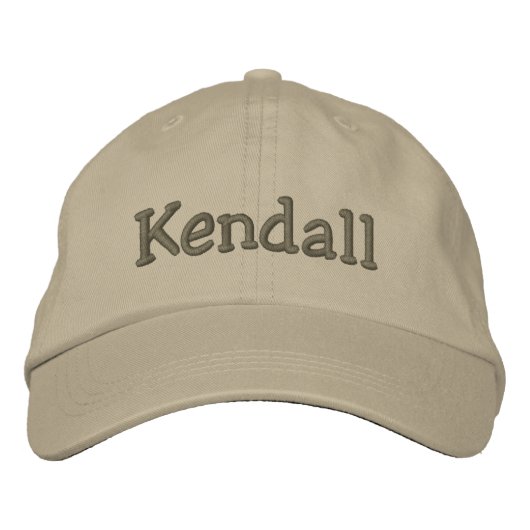Kendall Name bestickt Baseball Cap Khaki Bestickte Baseballkappe (Vorderseite)