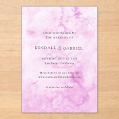 Kendall Pink Elegant Wedding Save the Date Acryleinladungen (Vorderseite)
