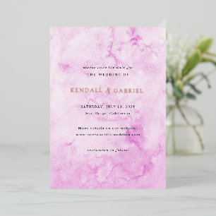 Kendall Pink Elegant Wedding Save the Date Folieneinladung