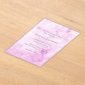 Kendall Pink Watercolor Elegante Hochzeit Acryleinladungen (Ablage )