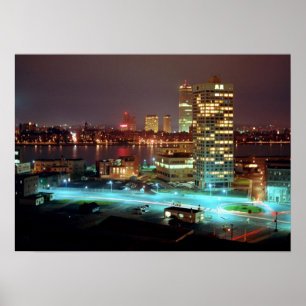Kendall-Quadrat und Boston Skyline, 1967 Poster