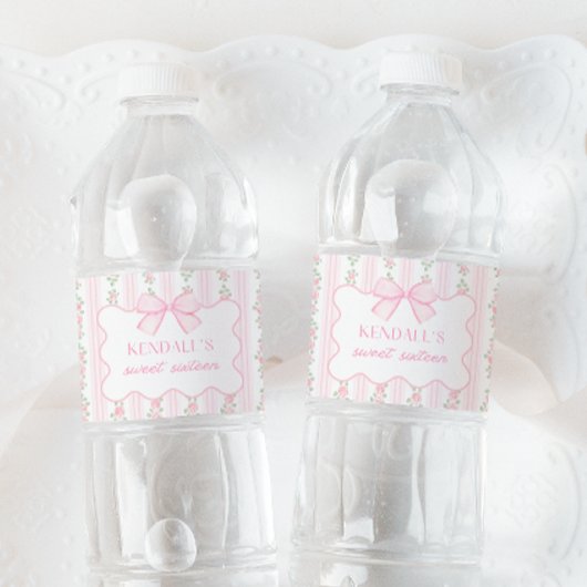 Kendalls 16 . Geburtstag-Wasserzeichen Wasserflaschenetikett