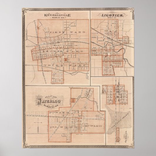 Kendallville, Noble Co Ligonier Poster (Vorne)