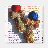 Kendama, Rot und Blau-Farbtöne Magnet (Vorne)