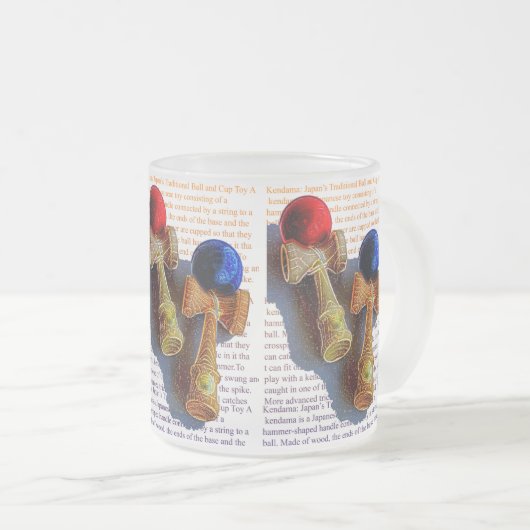 Kendama, Rot und Blau-Farbtöne Mattglastasse (VorderseiteRechts)
