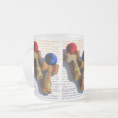 Kendama, Rot und Blau-Farbtöne Mattglastasse (Vorderseite Links)