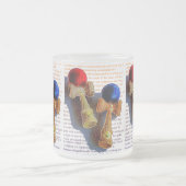 Kendama, Rot und Blau-Farbtöne Mattglastasse (Mittel)