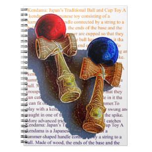 Kendama, Rot und Blau-Farbtöne Notizblock