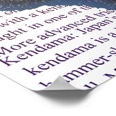 Kendama, Rot und Blau-Farbtöne Poster (Ecke)