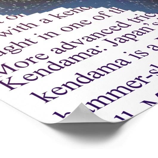 Kendama, Rot und Blau-Farbtöne Poster (Ecke)