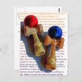 Kendama, Rot und Blau-Farbtöne Postkarte (Vorne/Hinten)