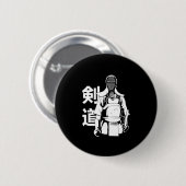 Kendo Bogu Japan Shinai Katana Samurai Ninja Gesch Button (Vorne & Hinten)