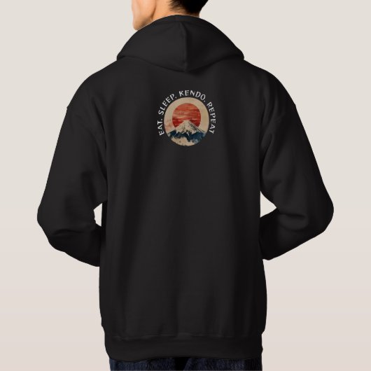 Kendo Eat Sleep Repeat Mount Fuji Hoodie (Rückseite)