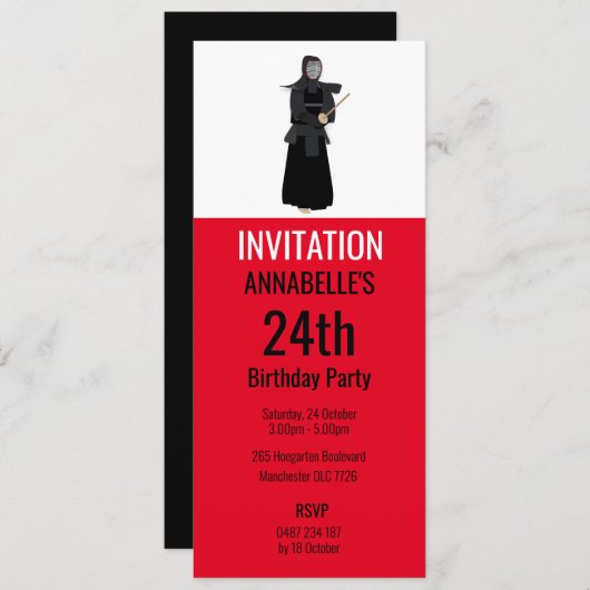 Kendo Einladung (Vorne/Hinten)