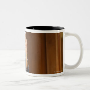 Kendo Fechter-Stillstehen Zweifarbige Tasse