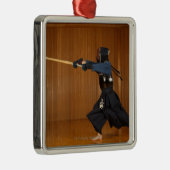 Kendo Fechter-Üben Silbernes Ornament (Rechts)