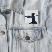 Kendo Fencer Practicing Button (Beispiel)