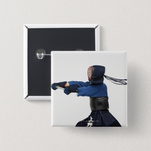 Kendo Fencer Practicing Button (Vorne & Hinten)