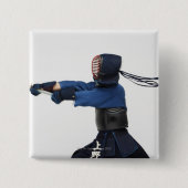 Kendo Fencer Practicing Button (Vorderseite)