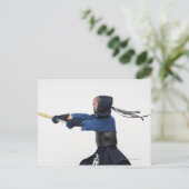 Kendo Fencer Practicing Postkarte (Stehend Vorderseite)
