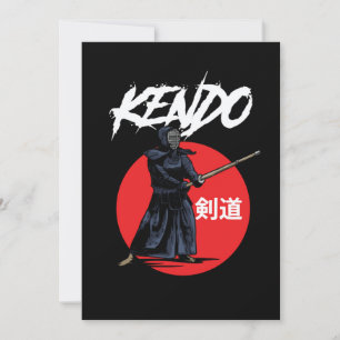 Kendo Fighter Bogu Shinai Samurai Katana Ninja Gif Einladung