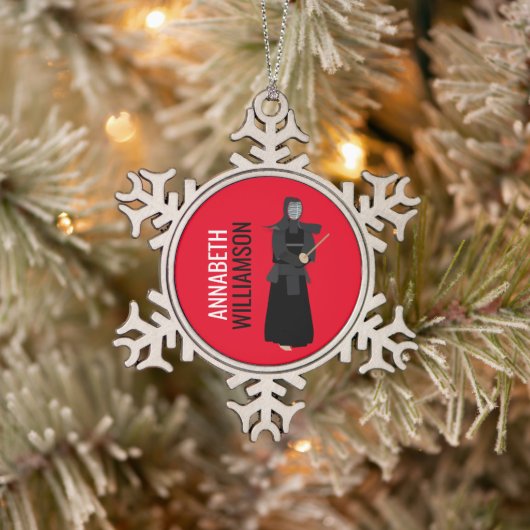 Kendo Schneeflocken Zinn-Ornament (Baum)