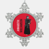 Kendo Schneeflocken Zinn-Ornament (Vorderseite)