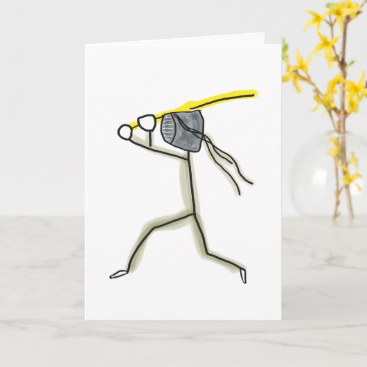 Kendo Stickman Karte (Gelbe Blume)