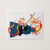 Kendo Swordsman und Feuerdrache Puzzle (Horizontal)