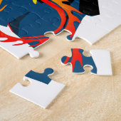 Kendo Swordsman und Feuerdrache Puzzle (Seite)