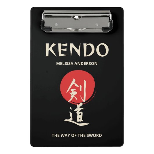 Kendo Vintage Red Black Mini Klemmbrett (Vorderseite)
