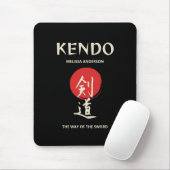 Kendo Vintage Red Black Mousepad (Mit Mouse)