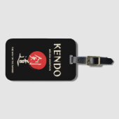 Kendo Vintage Rot Schwarz Gepäckanhänger (Vorderseite (Horizontal))