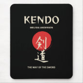 Kendo Vintage Rot Schwarz Mousepad (Vorne)