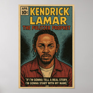 Kendrick Lamar "The Pulitzer Prophet" Vintag Comi Poster