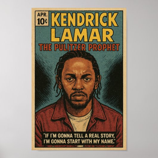 Kendrick Lamar "The Pulitzer Prophet" Vintag Comi Poster (Vorne)
