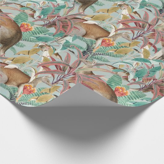 Kenguru Pattern Geschenkpapier (Ecke)