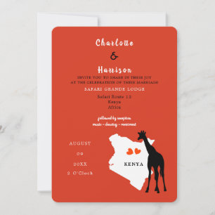 Kenia Africa Wedding Destination Einladung