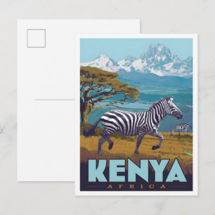 Kenia Afrika Vintage Reise Postkarte