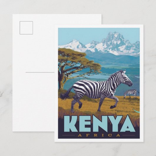 Kenia Afrika Vintage Reise Postkarte (Vorne/Hinten)