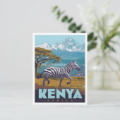 Kenia Afrika Vintage Reise Postkarte (Stehend Vorderseite)