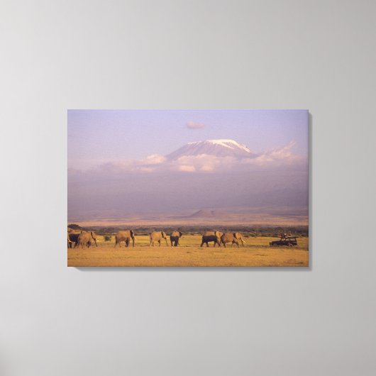 Kenia: Amboseli-Nationalpark, Elefanten Leinwanddruck (Vorderseite)