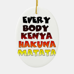 Kenia Farbverlauf: Hakuna Matata Swahili Keramik Ornament