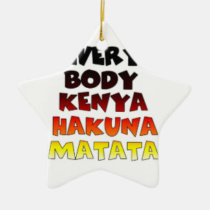 Kenia Farbverlauf: Hakuna Matata Swahili Keramikornament