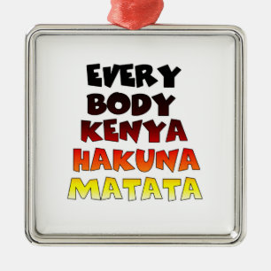 Kenia Farbverlauf: Hakuna Matata Swahili Ornament Aus Metall
