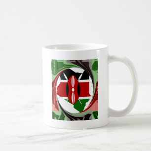Kenia-Feier Bunte Flagge Kartenvektorkunst Kaffeetasse
