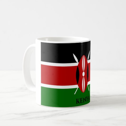 Kenia Flag, Afrika Kaffeetasse (Vorderseite Links)
