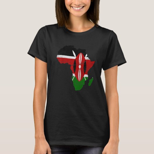 Kenia Flag Afrika Kontinentales Geschenk für Ke Si T-Shirt (Vorderseite)