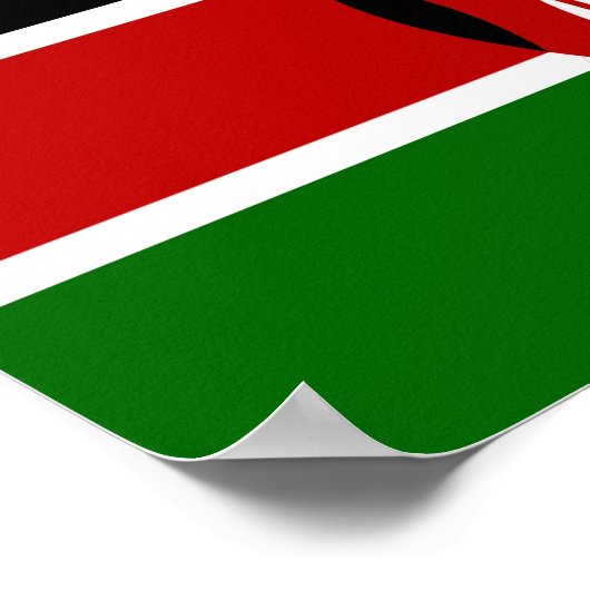 Kenia Flag, Afrika Poster (Ecke)