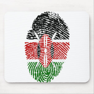 Kenia Flag Fingerprint Land Prioridentität Mousepad